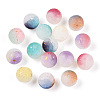 Frosted Baking Paint Crackle Glass Beads with Glitter Powder X1-DGLA-T004-01A-1