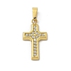 Ion Plating(IP) 304 Stainless Steel Micro Pave Cubic Zirconia Pendants STAS-Z107-08G-12-1