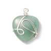 Natural Green Aventurine Pendants PALLOY-JF01663-02-1