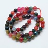 Natural Agate Round Beads Strand G-L084-6mm-08-3