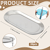 20Pcs Oval 430 Stainless Steel Jewelry Display Plate STAS-WA0001-04-2