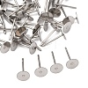 Tarnish Resistant 316 Surgical Stainless Steel Flat Round Blank Peg Stud Earring Settings X-STAS-R073-06-2