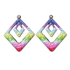 Rainbow Color Printed Iron Pendants RN-CBA3547-03B-1