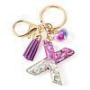Alloy Resin Heart Keychains KEYC-TADJ0002-01G-X-2