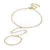 Brass Cable Chain Ring Bracelets for Women BJEW-L690-01G-1