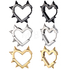 6Pcs 3 Colors Stainless Steel Hoop Earrings EJEW-BBC0001-88-1