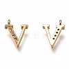 Brass Micro Pave Clear Cubic Zirconia Charms ZIRC-B002-39G-V-2