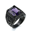 316L Stainless Steel & Cubic Zirconia Men's Vintage Carved Finger Rings FS-WG82D33-73-1