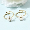Adjustable 304 Stainless Steel Natural Other Jade Cuff Open Rings RJEW-P187-01G-05-1