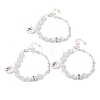 Natural Pearl & Round Cat Eye & Glass Beaded Bracelets BJEW-C068-06S-1