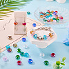 50Pcs 10 Colors Transparent Glass European Beads GPDL-TA0001-13-7