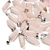 Natural Rose Quartz Pendants G-Z067-07P-09-1