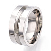 201 Stainless Steel Grooved Finger Ring Settings STAS-WH0039-12A-P-2