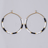 Glass Colorful Beads Hoop Earrings for Women SX7137-3-1