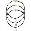 3Pcs 3 Styles Moon Star Sun Alloy Pendant Faux Suede Cord Multi-Strand Choker Necklaces for Women FS-WG071C8-01-2