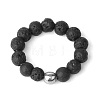 4MM Round Natural Lava Rock Beaded Stretch Rings LS-VM0712-9-1