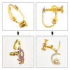 48Pcs 4 Style Brass Converters & Screw On Clip-on Earring Findings KK-FH0004-53-3