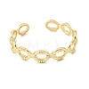 Brass Oval Link Cuff Bangles for Women BJEW-K274-15G-4