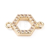 Brass Micro Pave Cubic Zirconia Links ZIRC-L097-011G-1