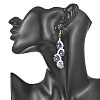 Flower Glass Seed Beaded Dangle Earrings EJEW-MZ00775-01-2