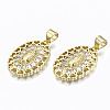 Brass Micro Pave clear Cubic Zirconia Pendants ZIRC-N039-169-NF-3