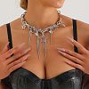 Alloy Crystal Rhinestone Star Tassel Choker Necklaces for Women WG75C76-01-1
