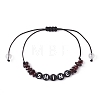 Natural Garnet Chip Braided Bead Bracelets BJEW-JB09608-05-1