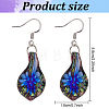 4 Pairs 4 Colors Bling Flower Inner Glass Teardrop Dangle Earrings EJEW-FI0001-06-2