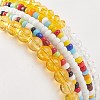 Faceted Glass & Natural Citrine(Dyed & Heated) Stretch Beaded Bracelets Sets BJEW-TA00202-01-6