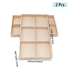 2Pcs 6 Grids Rectangle Wooden Display Trays for Jewelry AJEW-DJ0001-94B-2