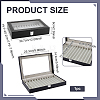 12 Grids Rectangle PU Leather Dustproof Pen Presentation Boxes with Visible Window Lid and Velvet Inside CON-WH0089-251-2
