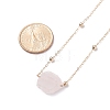 Natural Rose Quartz Raw Stone Pendant Necklace for Women NJEW-JN03781-04-3