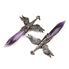 Natural Amethyst Faceted Pointed Bullet Shaped Big Pendants G-T145-01R-06-3