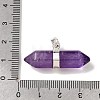 Natural Amethyst Double Terminal Pointed Pendants G-NH0001-15P-10-3