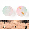 Frosted Baking Painted Crackle Glass Beads with Glitter Powder DGLA-T004-01F-3