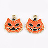 Rack Plating Eco-Friendly Alloy Enamel Pendants LS-ENAM-N052-003-RS-2