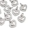 SHEGRACE Valentine's Day Brass Clear Cubic Zirconia Charms XGRQ3P366-571P-1