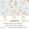DICOSMETIC 36 Pair 3 Styles 304 Stainless Steel Rectangle & Heart & Flat Round Stud Earrings EJEW-DC0001-10-4