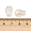 Electroplate and Golden Metal Enlaced Glass Beads X-EGLA-T029-01M-4
