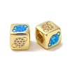 Rack Plating Brass Micro Pave Cubic Zirconia Beads KK-P268-01G-13-1