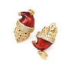 Christmas Brass Micro Pave Cubic Zirconia Enamel Pendants KK-B161-15G-05-2