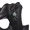 Flower Glass Seed Beads Dangle Earrings EJEW-MZ00663-5