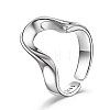 Rhodium Plated 925 Sterling Silver Cuff Rings JR794A-1