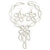 Alloy Hollow Flower Pendant Necklaces & Dangle Earrings Sets FS-WG0DA6E-02-3
