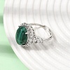 Brass Micro Pave Cubic Zirconia Finger Rings CU-CBA260E-17P-3