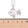 Natural Baroque Keshi Pearl Fish Pendant Brass Chain Necklaces NJEW-XCP0001-10-2