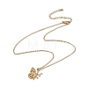 Initial Letter with Butterfly Pendant Necklace LS-NJEW-C026-01G-F-2