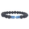 Natural Lava Rock & Electroplated Synthetic Non-magnetic Hematite Beads Stretch Bracelets GE0373-7-1