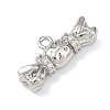 Brass Micro Pave Clear Cubic Zirconia Pendants KK-G545-11P-2