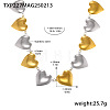 Two Tone 316L Surgical Stainless Steel Heart Link Chain Necklaces for Women WGE8595-06-1